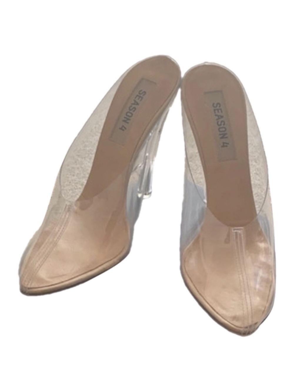Yeezy Clear PVC and Nude Pointed Toe Mules